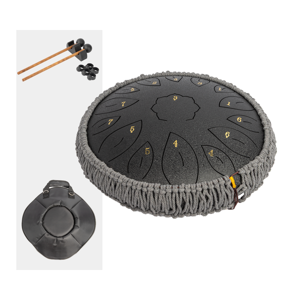 Mano Percussion MPC54BK 14 inch tongue drum with mallets & bag