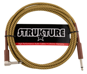 Strukture SC10TWR Vintage Tweed Instrument Cable 10ft - Right Angle