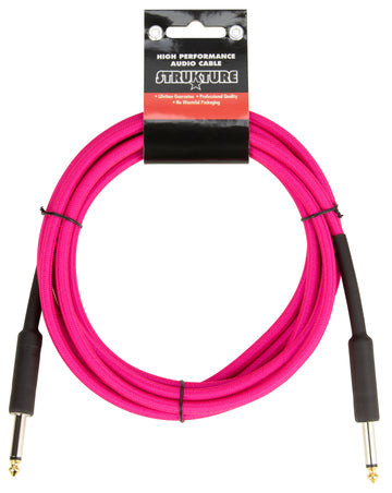 Strukture SC10NP Woven Instrument Cable 10ft - Neon Pink