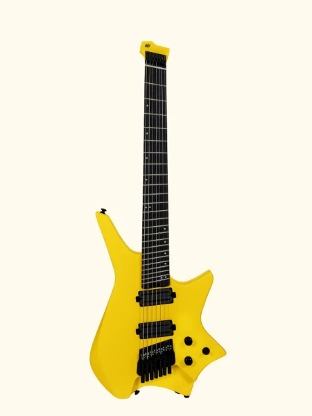 HILS HZ7 Mutiscale 7 String Satin Honey Yellow Headless Electric Guitar