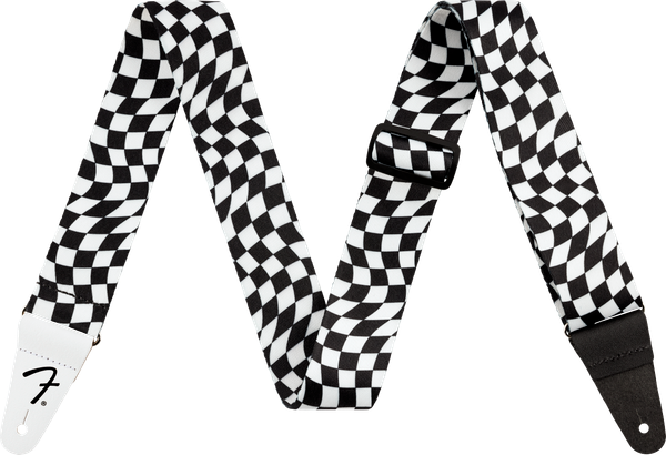 Fender Wavy Checkerboard Polyester Strap - Black/White