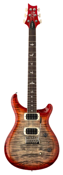 PRS SE Custom 24-08 electric guitar with flame maple veneer, rosewood fingerboard, TCI S pickups and dual coil-tap switches.