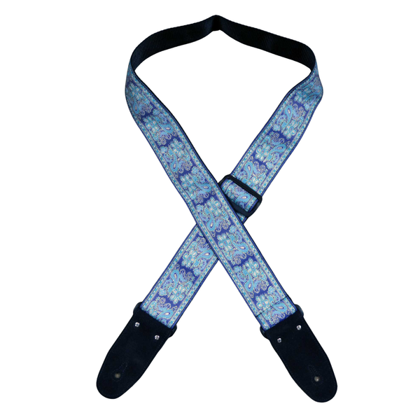 Pale Blue Jacquard 50mm Webbing Guitar Strap