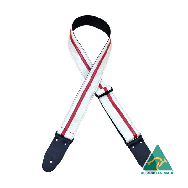 Stripe Rag Strap - White with Red Stripe