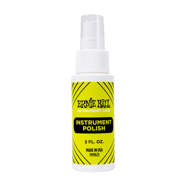 Ernie Ball Instrument Polish 59mL bottle for cleaning and polishing musical instrument finishes.