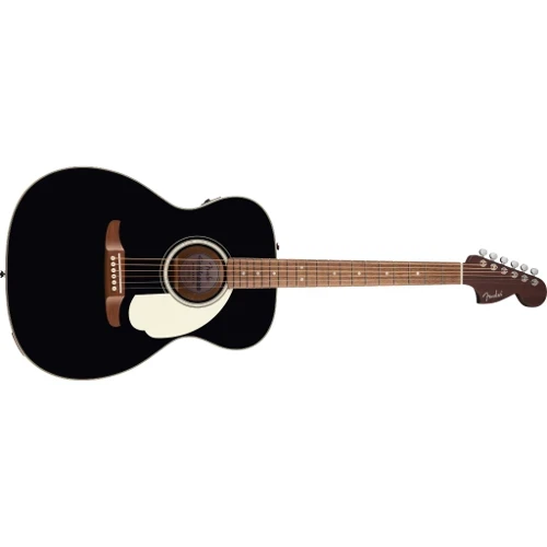 Fender California Deluxe Monterey E Acoustic-Electric Guitar (Black with Ivory Pickguard)