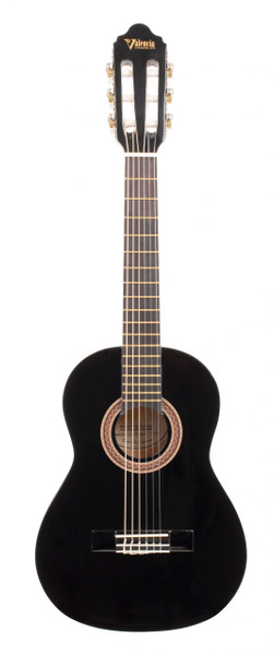 VC101BK Series 100 Classical Guitar - 1/4 Size Black Gloss Valencia