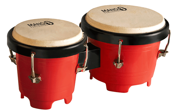 Mano Percussion Mini Plastic Tunable Bongos - Red