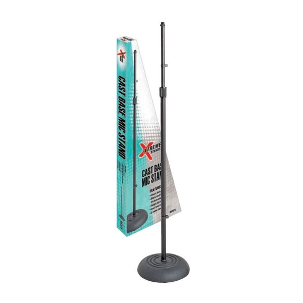 MICROPHONE STAND STRAIGHT (CAST BASE) BL