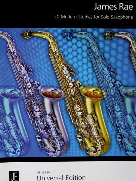 Cover of 20 Modern Studies for Saxophone by James Rae, a graded collection of contemporary style studies for developing saxophonists.