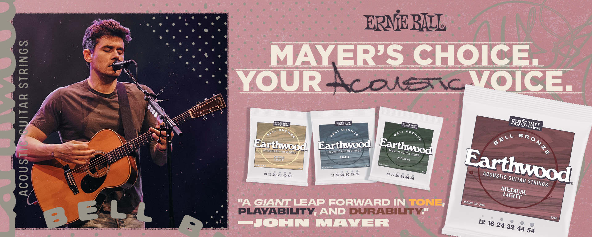 Mall Music Ernie Ball x John Mayer Bell Bronze