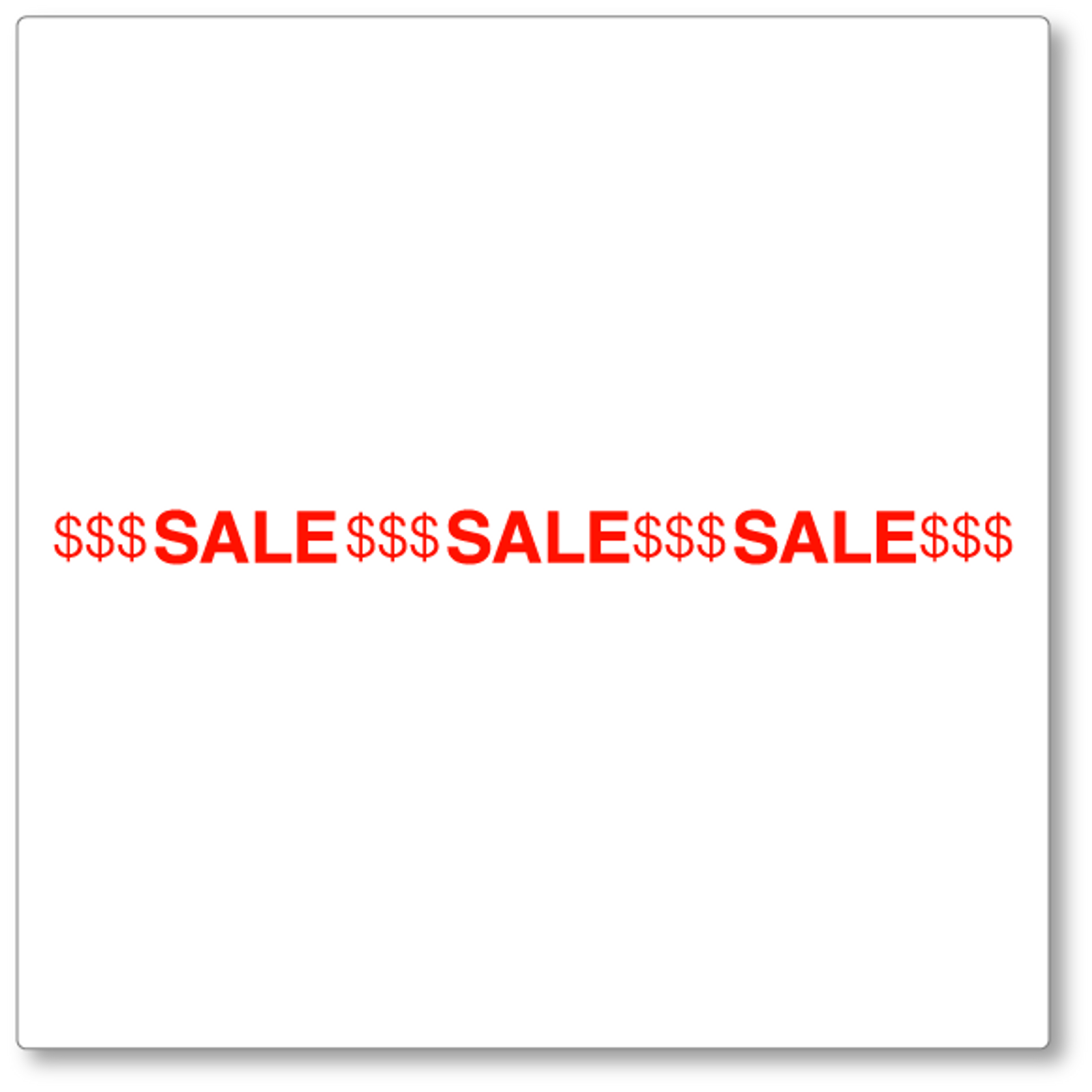 SALE Shop Window decal - long $ strip