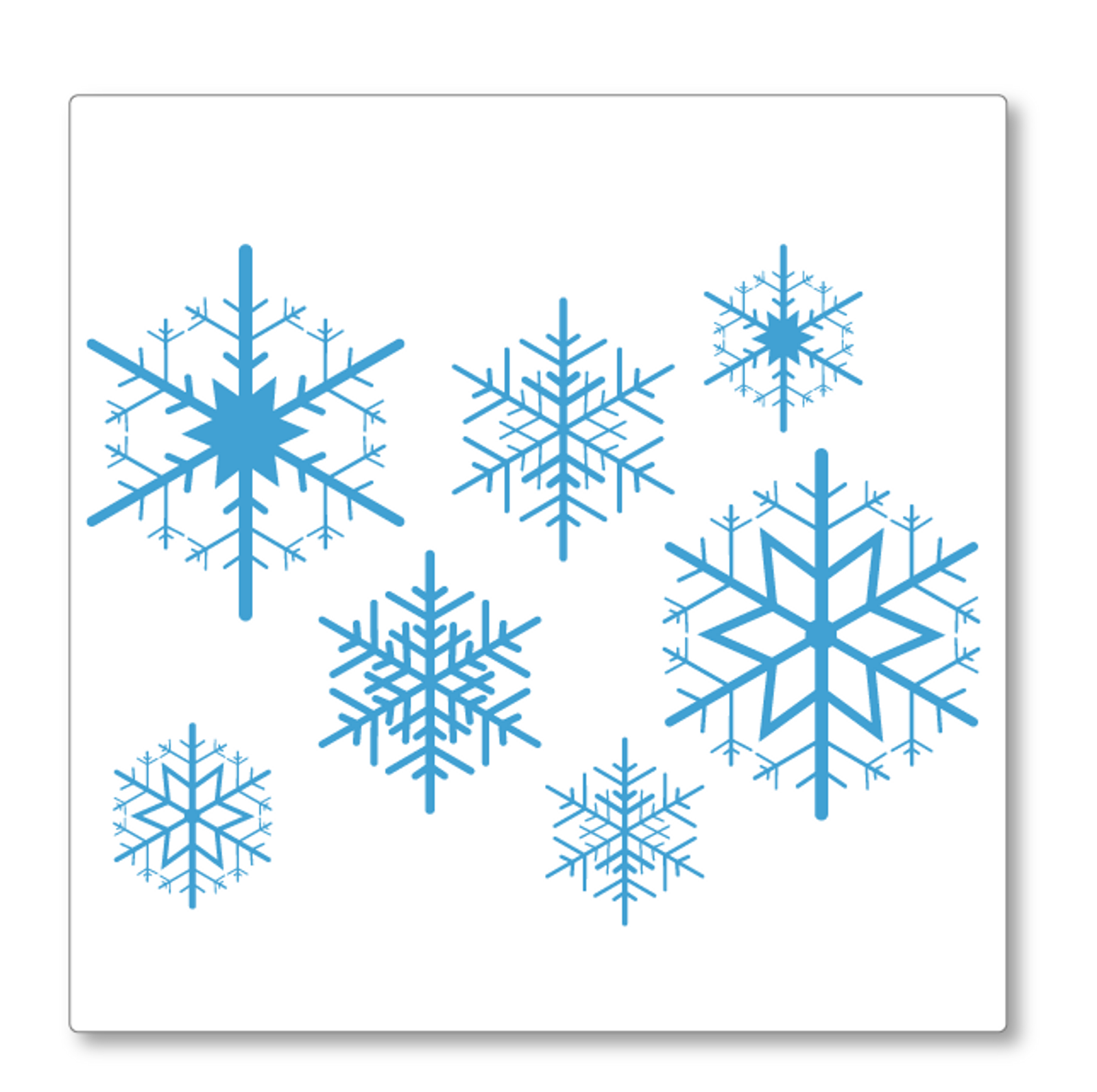 Let it snow! This versatile vinyl snowflakes decal will make any wall or window look great this Christmas. Shown here in blue.
