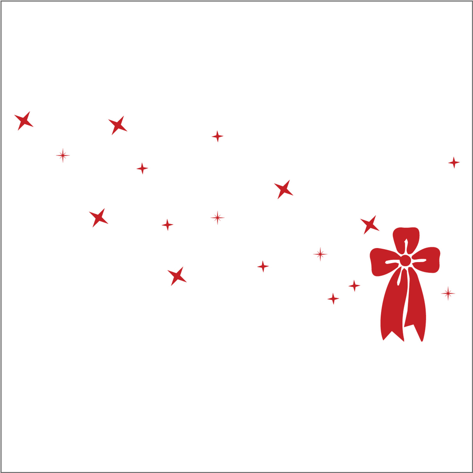 self adhesive bow with stars Christmas decal for shop windows