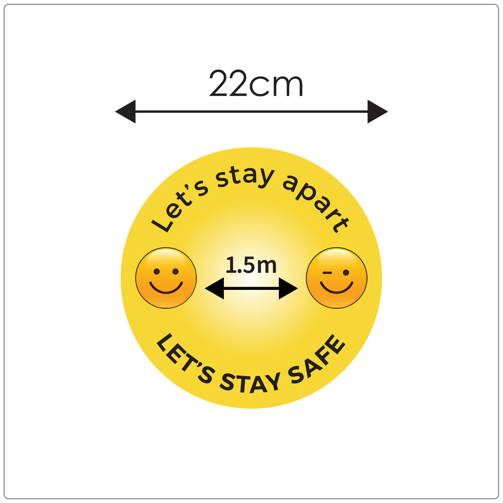 1.5 meter social distancing floor sign for carpet, size, emoji
Self-adhesive Corona floor marker
safety floor sticker for COVID-19