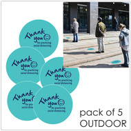 social distancing floor sticker for outdoor floors, teal, pack of 5
Self-adhesive Corona virus floor sticker to help social distancing.