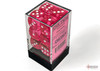 Translucent: 16mm D6 Pink/White (12)