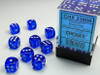 Translucent: 12mm D6 Blue/White (36)