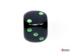 Opaque: 12mm d6 Black/green Dice Block (36 dice)
