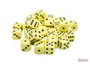 Opaque 12mm d6 Pastel Yellow/black Dice Block (36 dice)