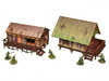WW2 Pacific Jungle Huts (2) PREPAINTED [28mm/1:56]