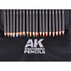 AK Interactive Weathering Pencils Full Range Cloth Case with a Zipper