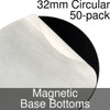 32mm Circular Self Adhesive Magnetic Base Bottom 100 count