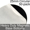 25mm Circular Self Adhesive Heavy Duty Magnetic Base Bottom 50 count