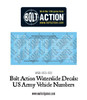 US vehicle numbers - Decal Sheet - 28mm