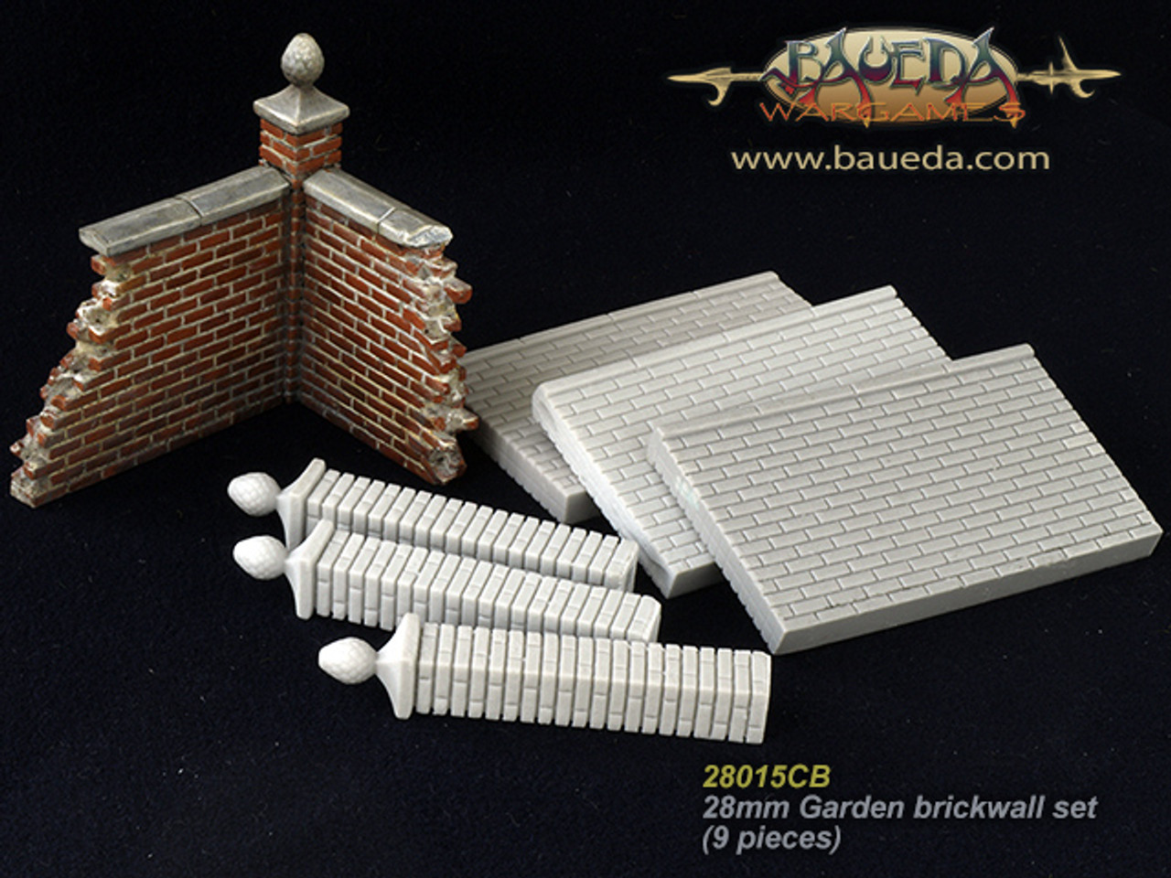 28mm Garden brickwall set (9 pieces)