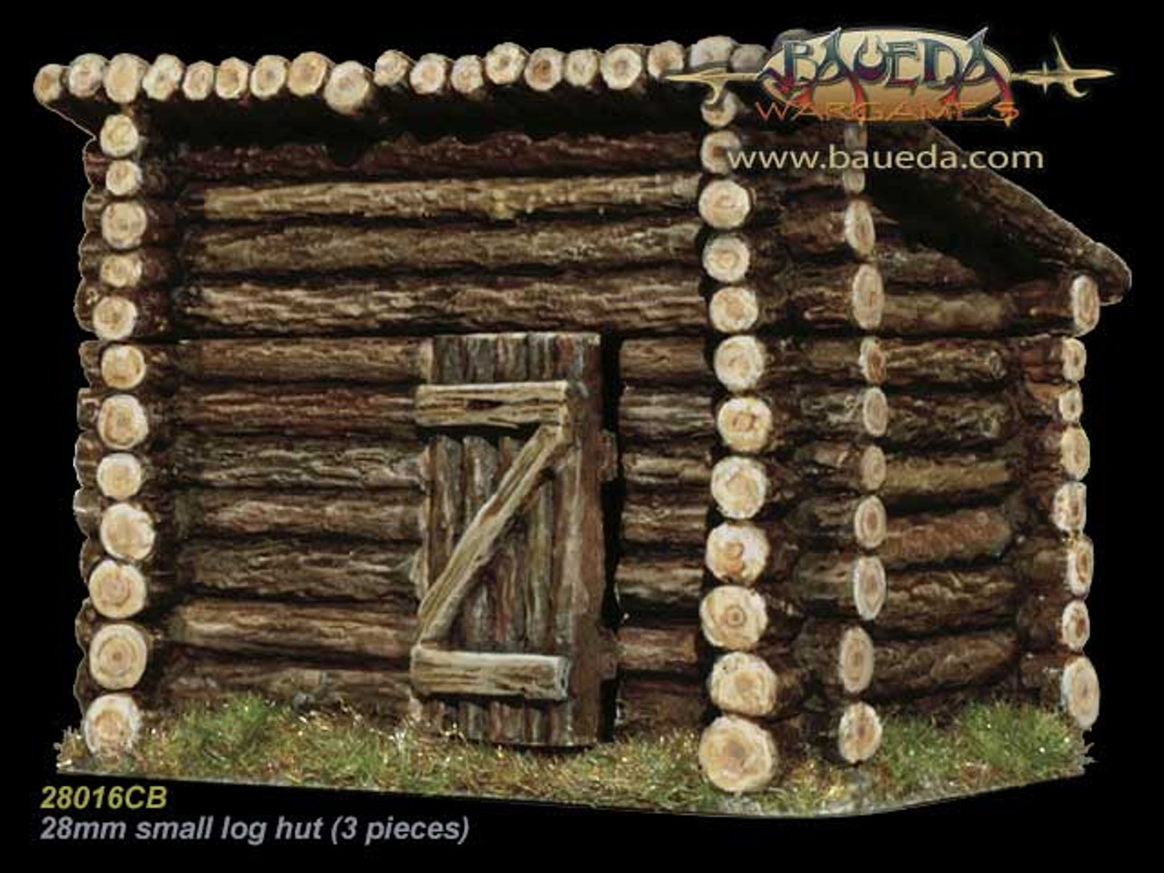 28mm small log hut (3 pieces)