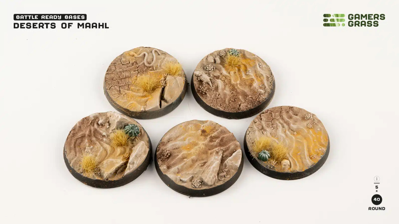 Deserts of Maahl Bases, Round 40mm (x5)