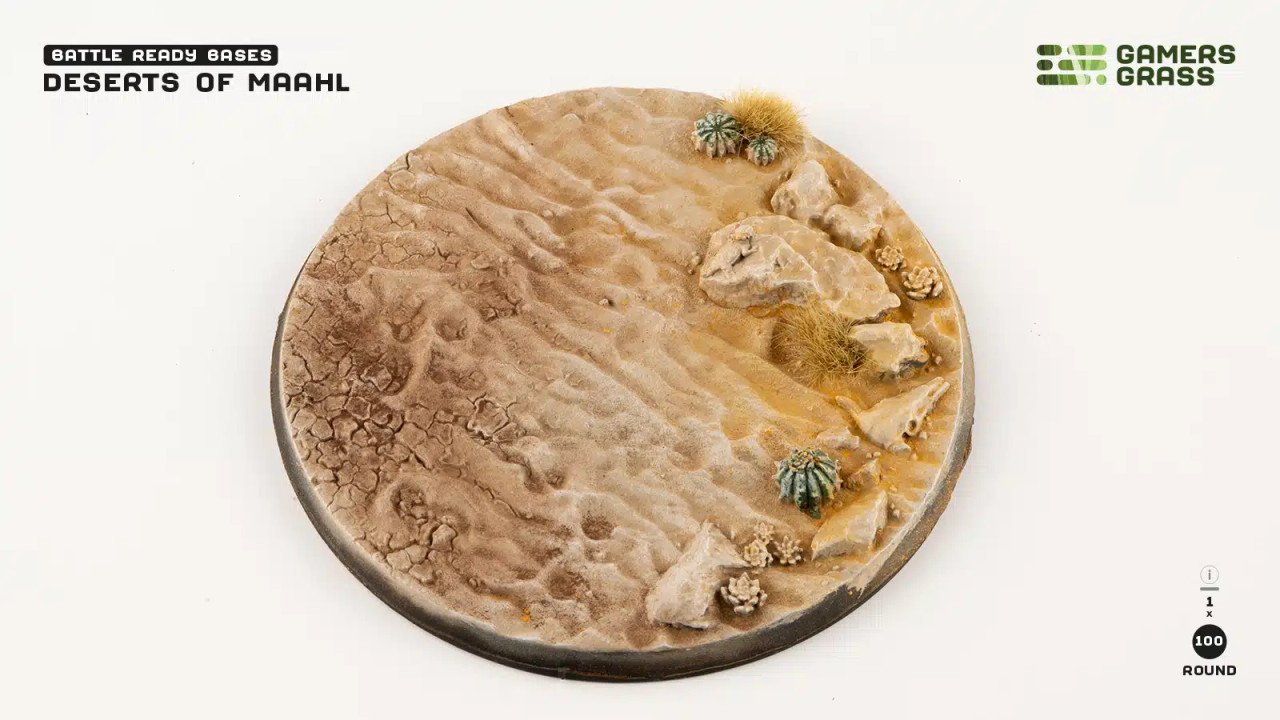 Deserts of Maahl Bases, Round 100mm (x1)