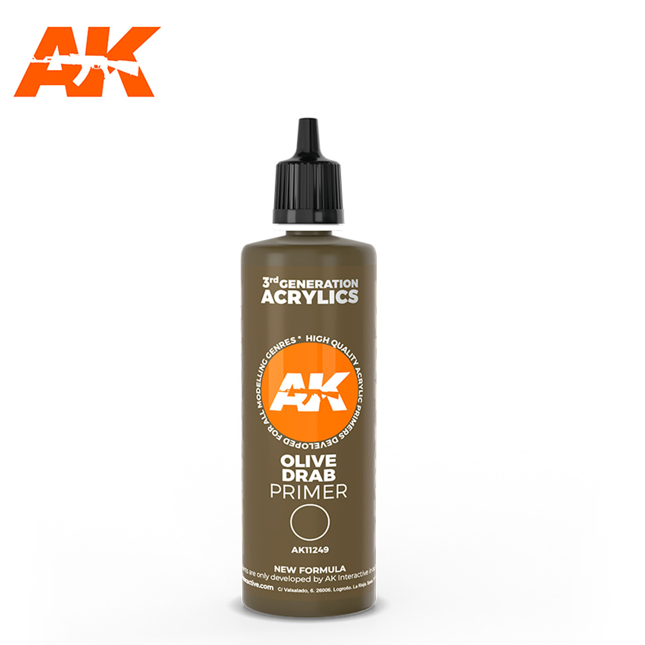 AK Interactive 3G: Olive Drab Acrylic Primer 100ml