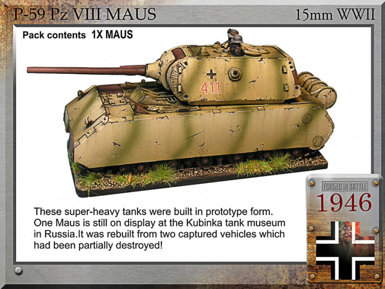 P-59 Maus super tank, 12.8cm/7.5cm (1 tank)
