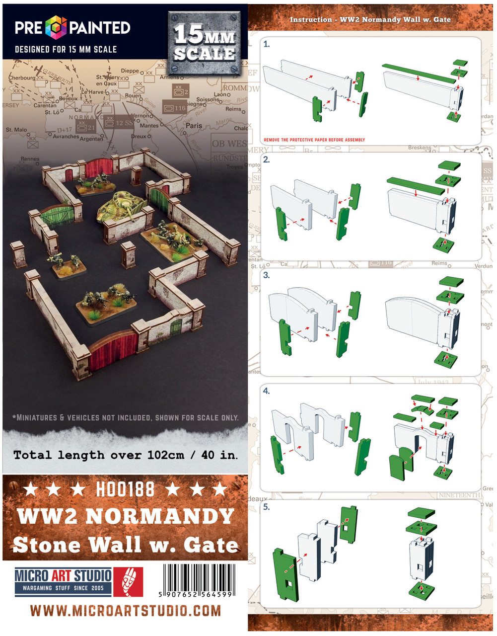 WW2 Homestead Stone Wall [15mm/1:100]