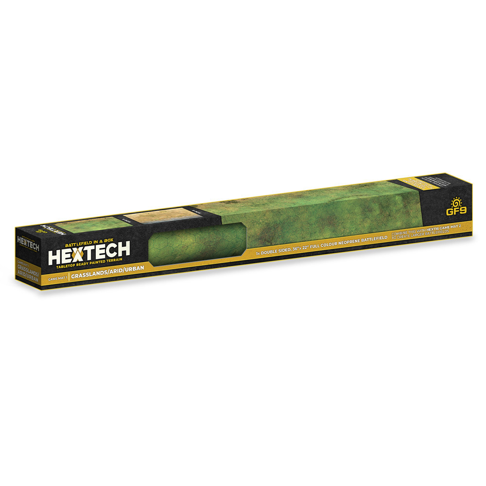 Hextech: Double Sided Game Mat (Grasslands/Arid/Urban) - Kick-Ass