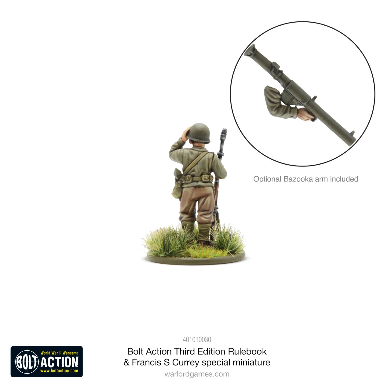 Bolt Action 3rd Edition Rulebook With Francis S. Currey Special Miniature