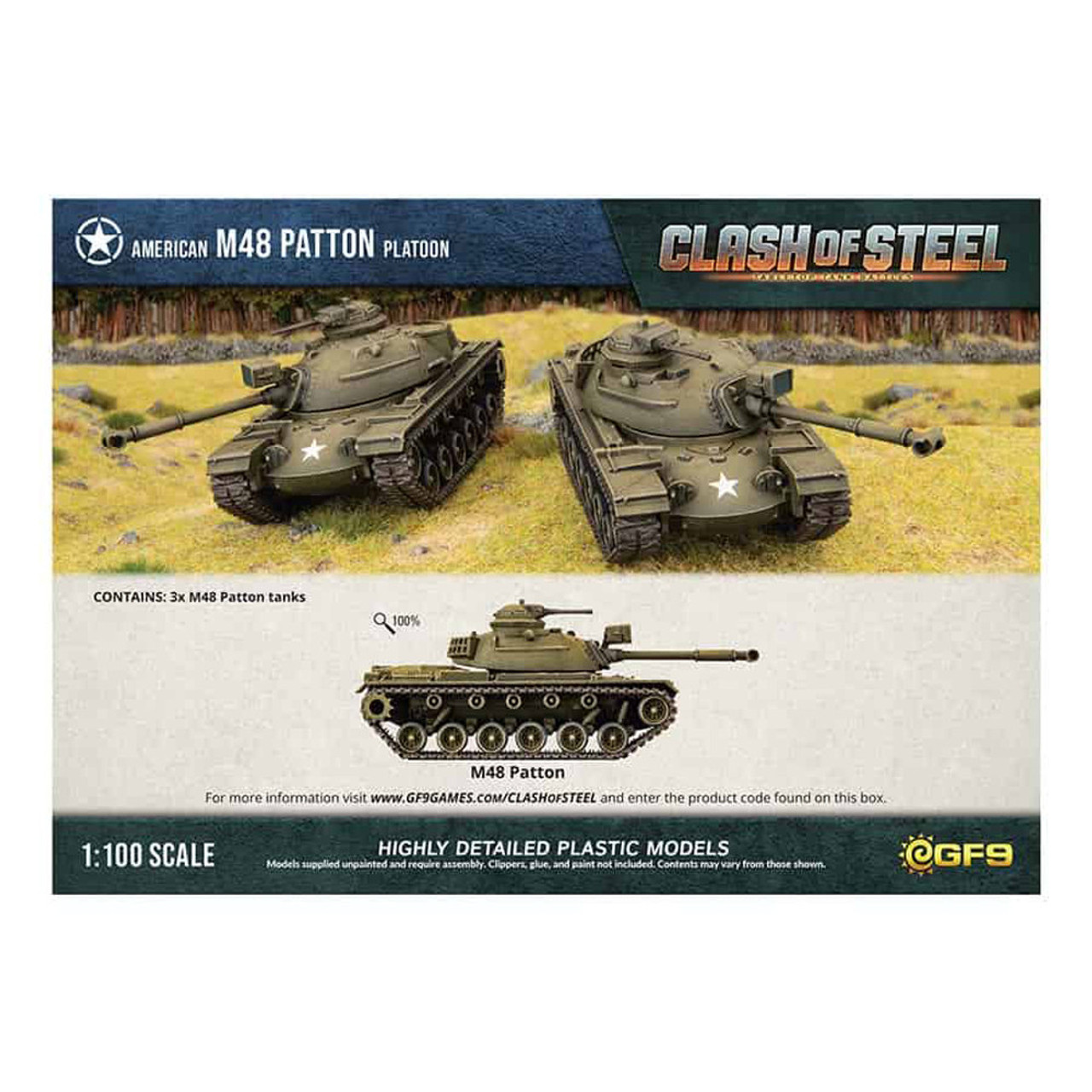 M48 Medium Tank Platoon (x3 Plastic)