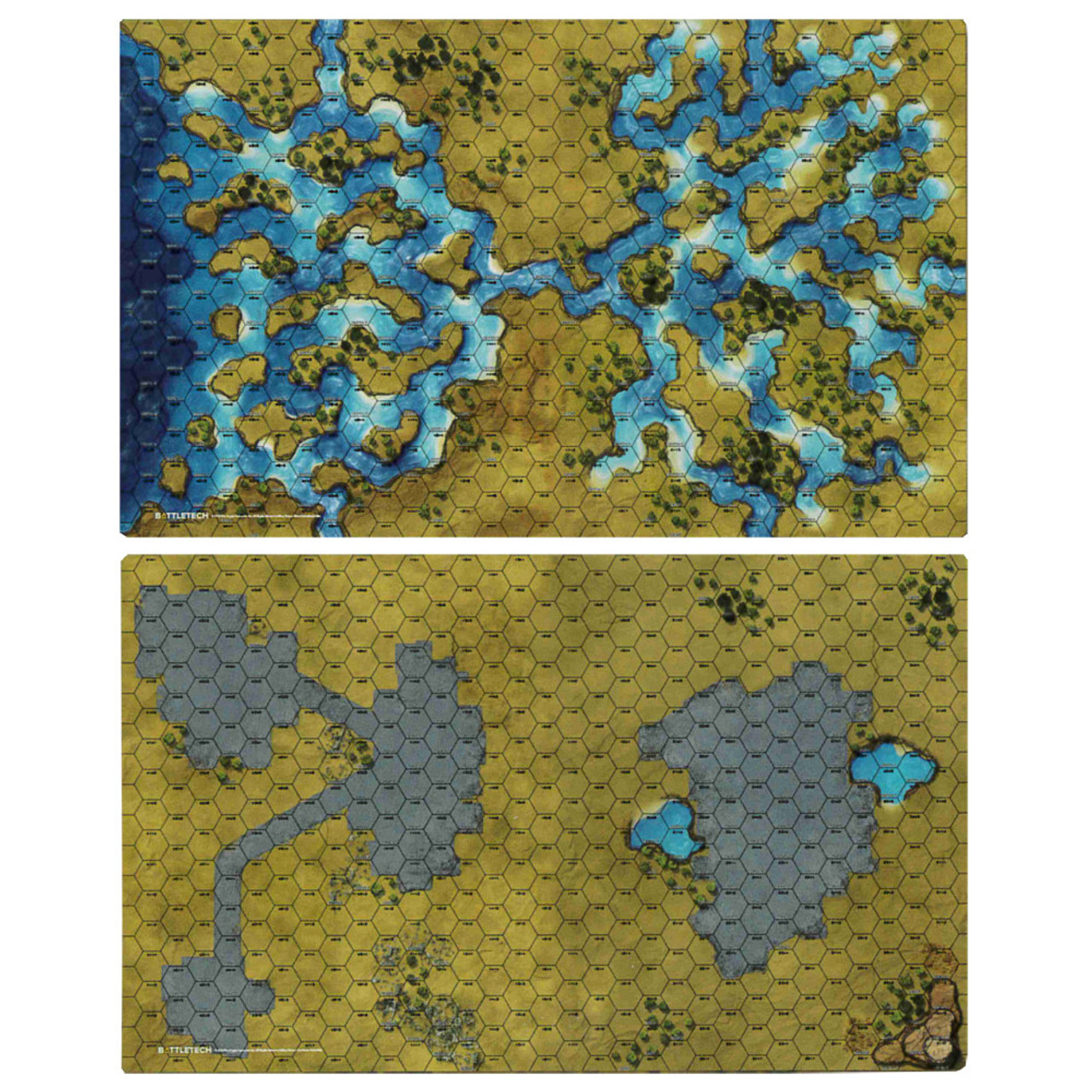 BattleTech: BattleMat - Savannahs River Delta/City Ruins