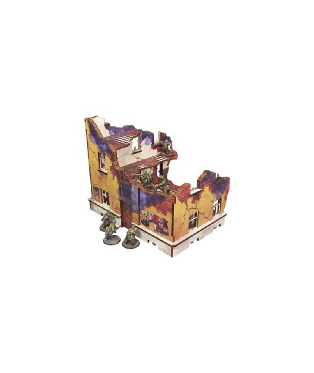 WW2 Ostfront Stalingrad School Right (with 3rd floor) (1) (28mm) PREPAINTED