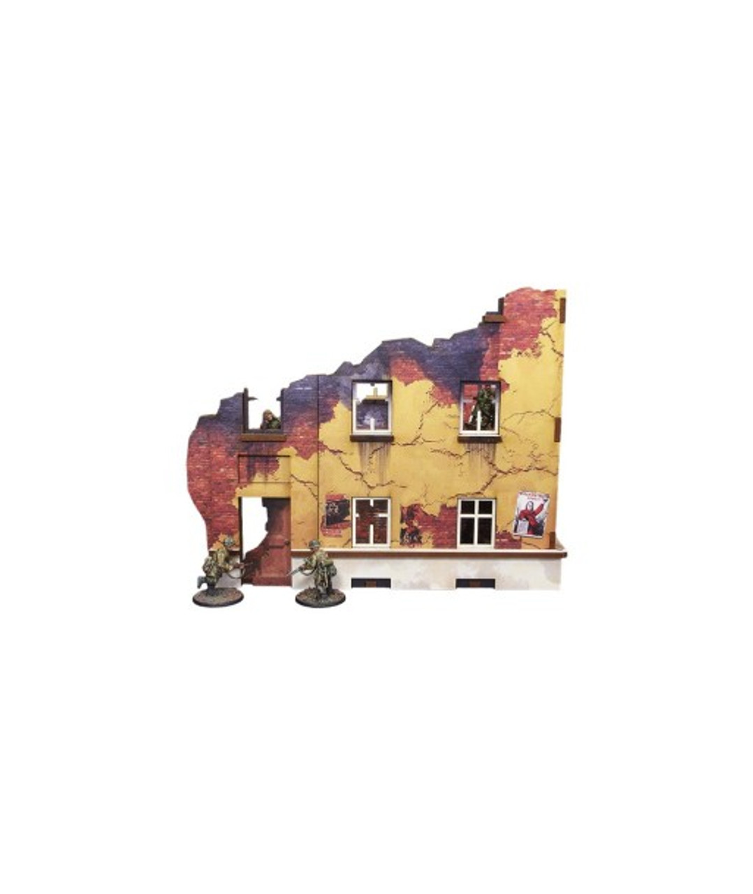 WW2 Ostfront Stalingrad School Right (with 3rd floor) (1) (28mm) PREPAINTED