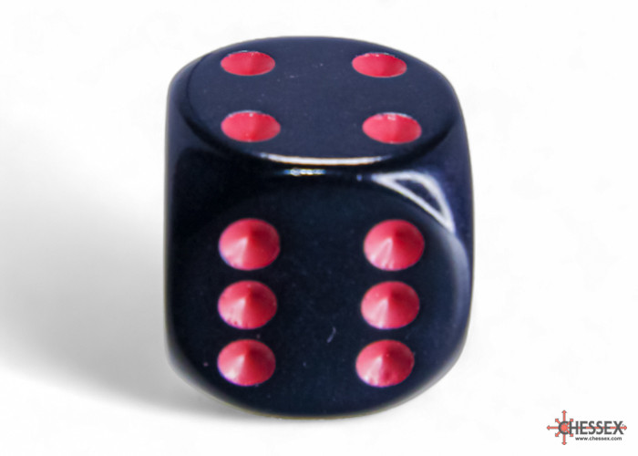 Opaque: 16mm D6 Black/Red (12)