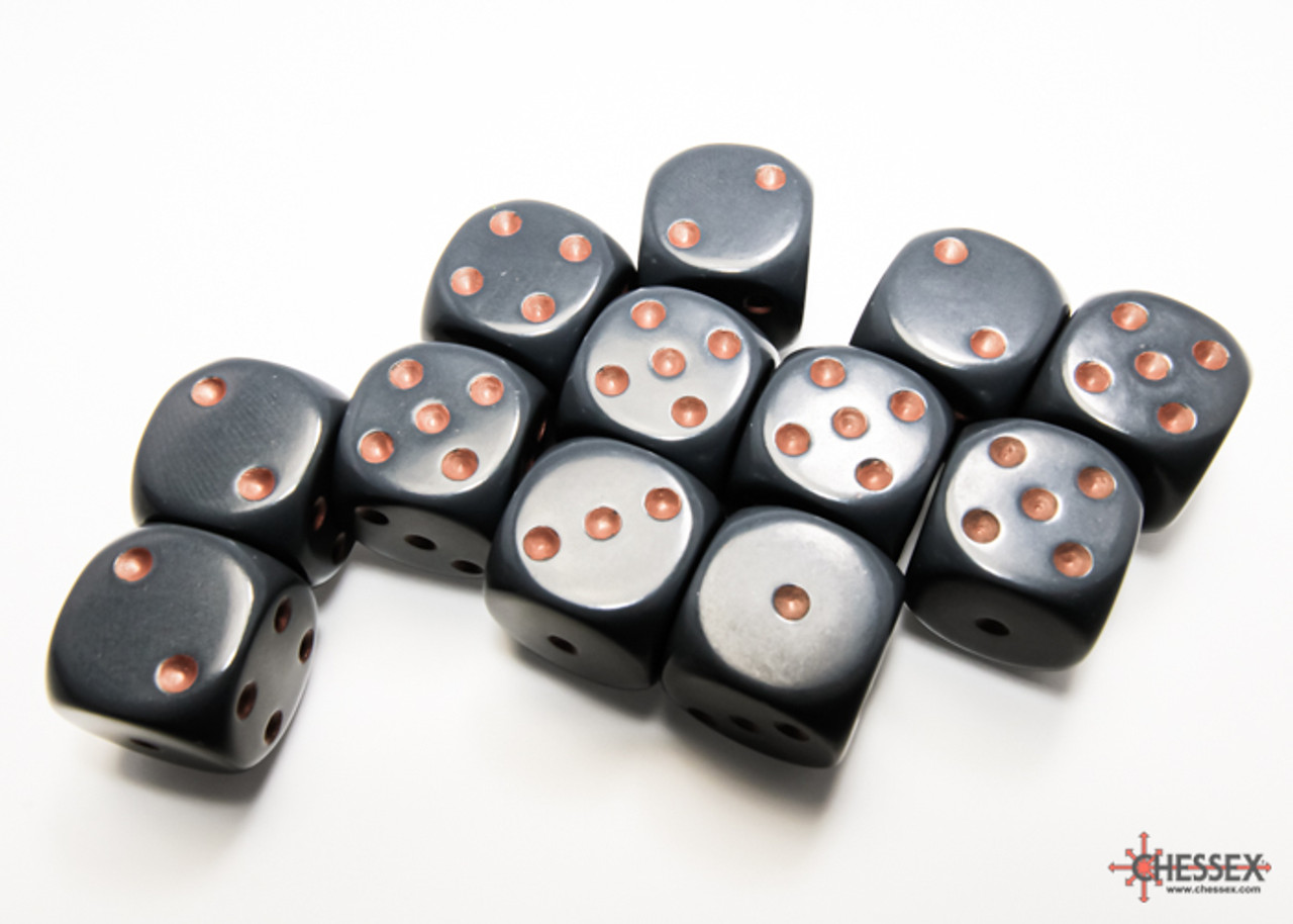 Opaque: 16mm D6 Dark Grey/Copper (12)