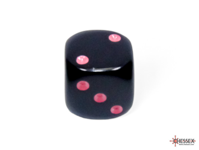 Opaque: 12mm d6 Black/pink Dice Block (36 dice)