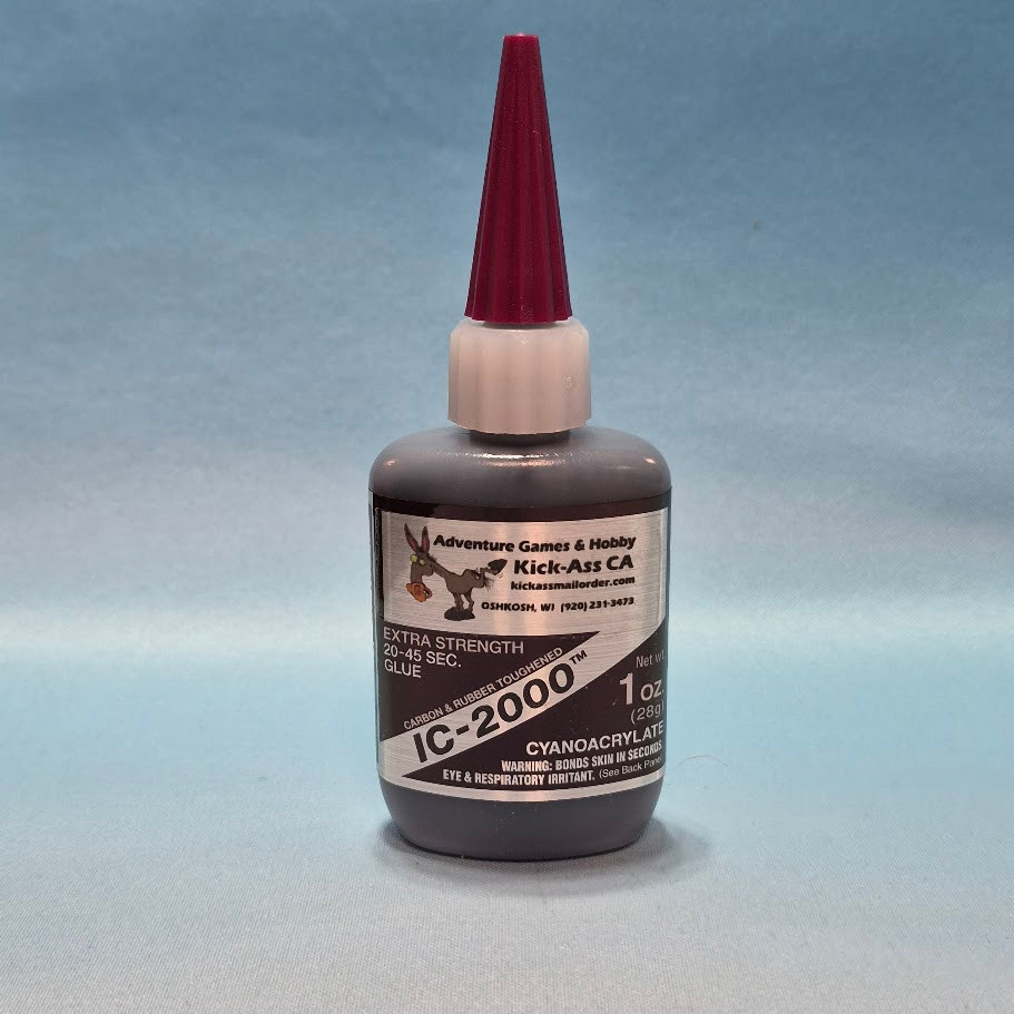 IC-2000 Black Rubber Toughened CA 1oz