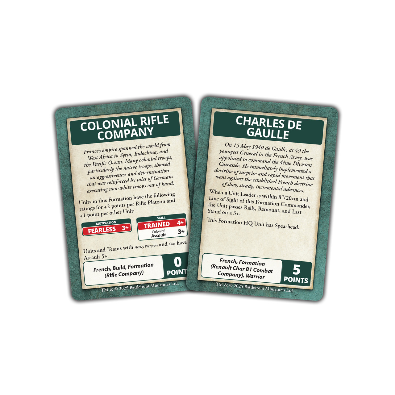 Blitzkrieg French Command Cards (x43 Cards) - Limited Edition