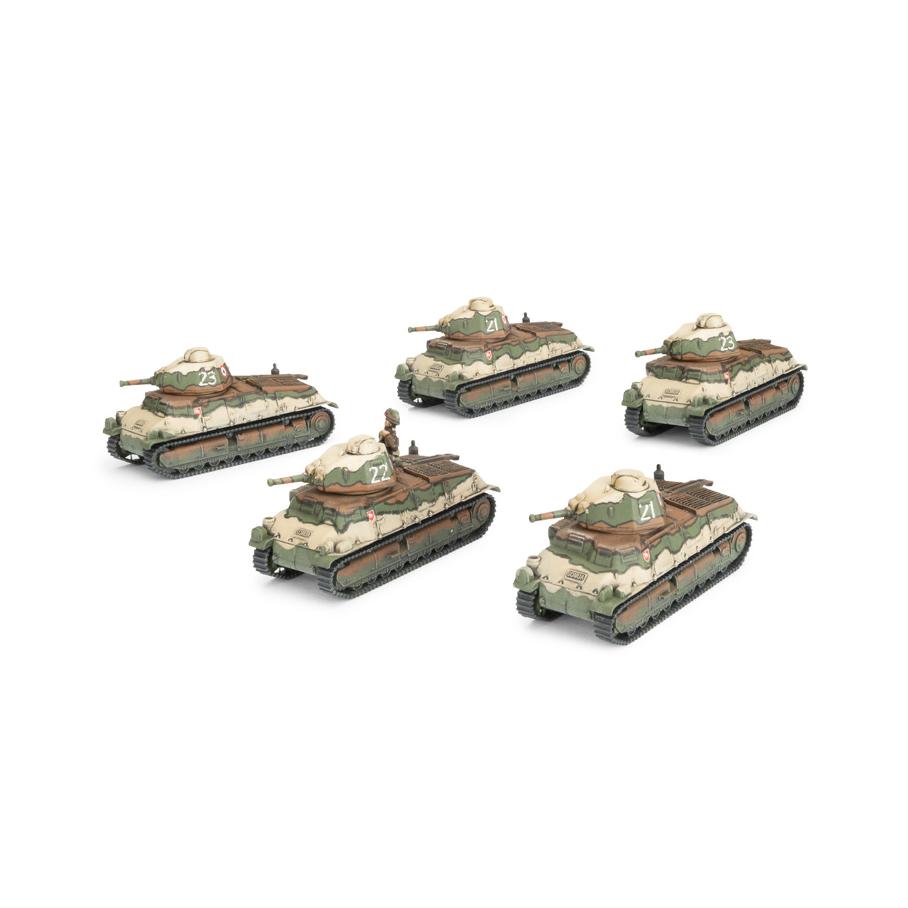 French S-35 Somua Tank Platoon (x5 Plastic)
