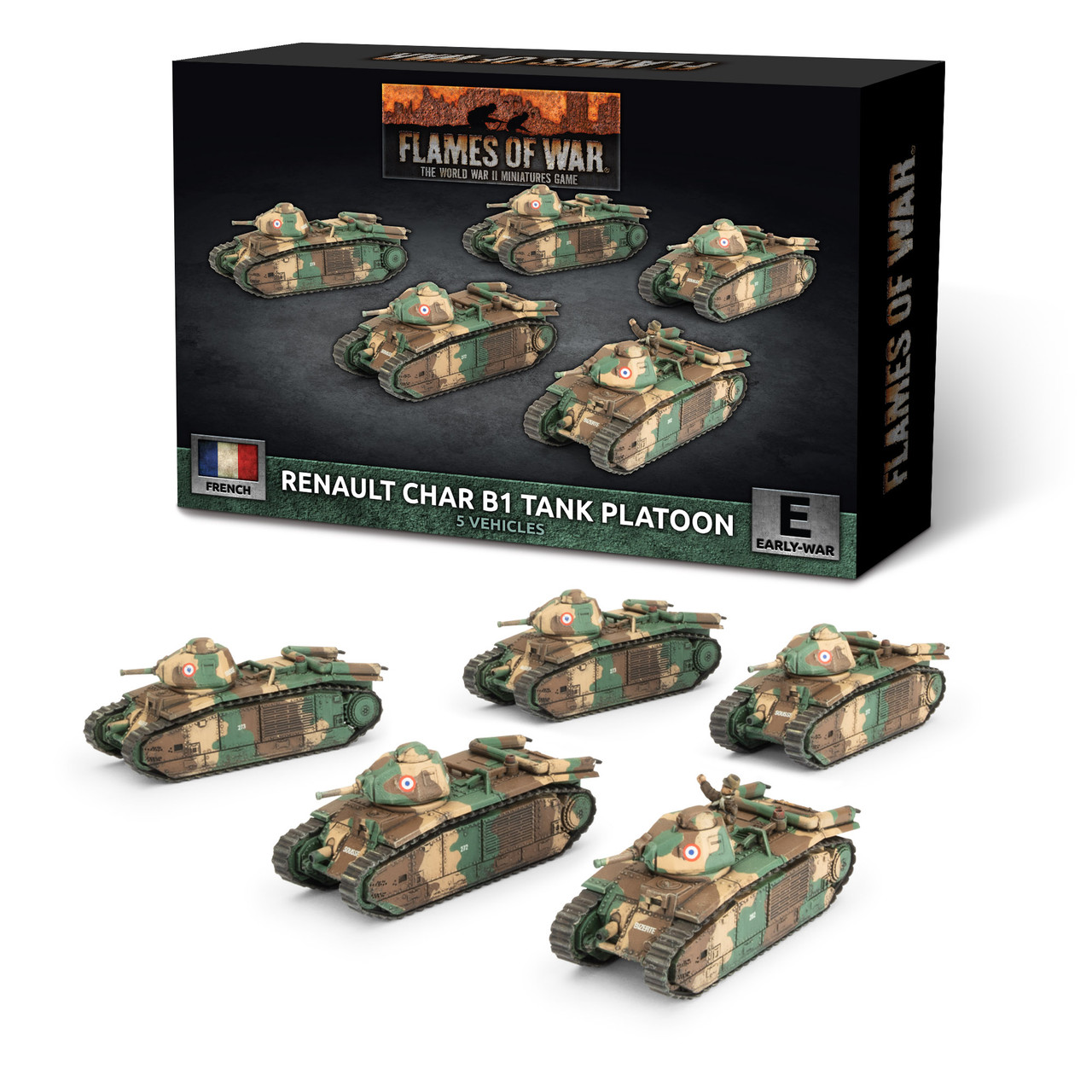 French Char B1 bis Tank Platoon (x5 Plastic)