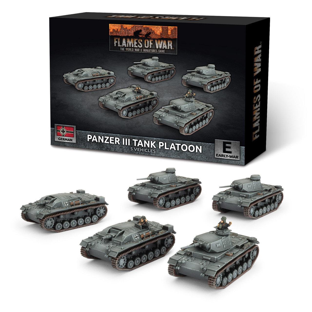German Panzer III/StuG III A Platoon (x5 Plastic)